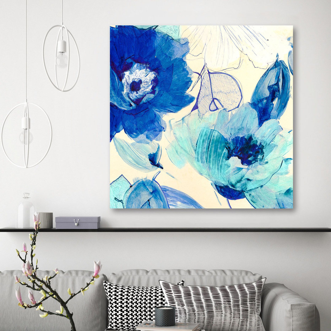 Leinwandbild Toile Fleurs II von Kelly Parr in Blau