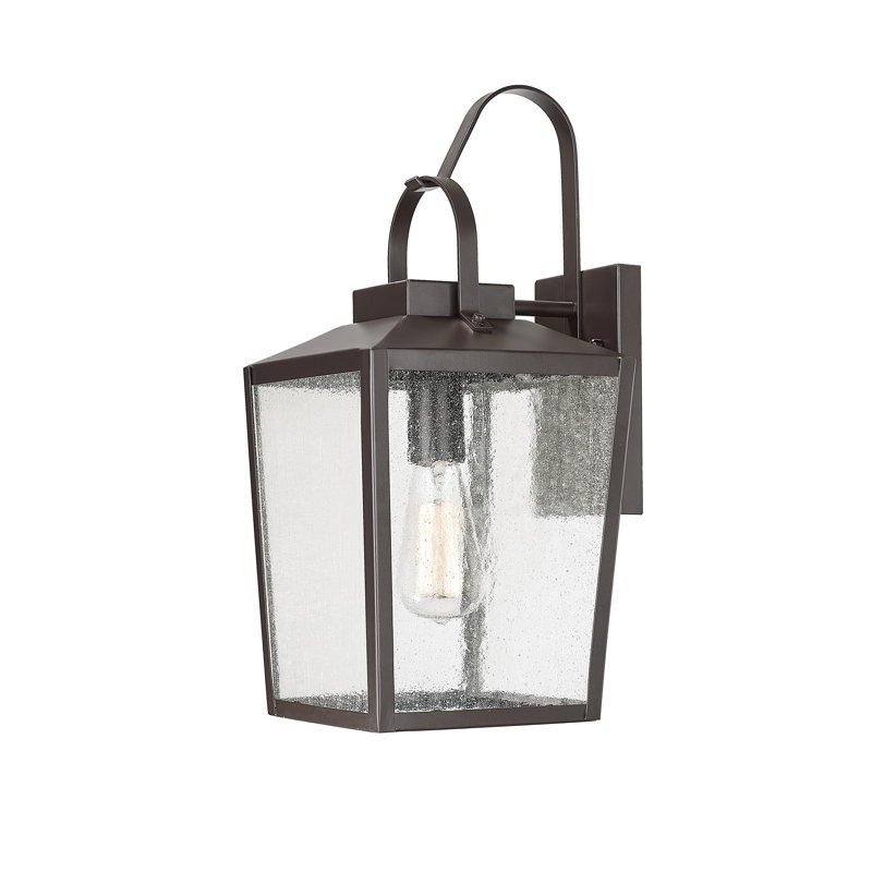 Applique murale d'extérieur 1 lumière en acier 16 po Keavi, Bronze thermolaqué, H 17,88 po x l 8 po