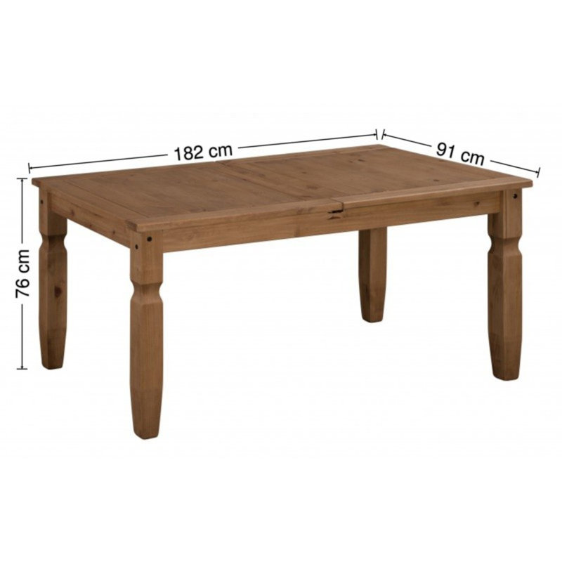 Bridewell Pine Solid Wood Dining Table, 76 x 182 x 91cm