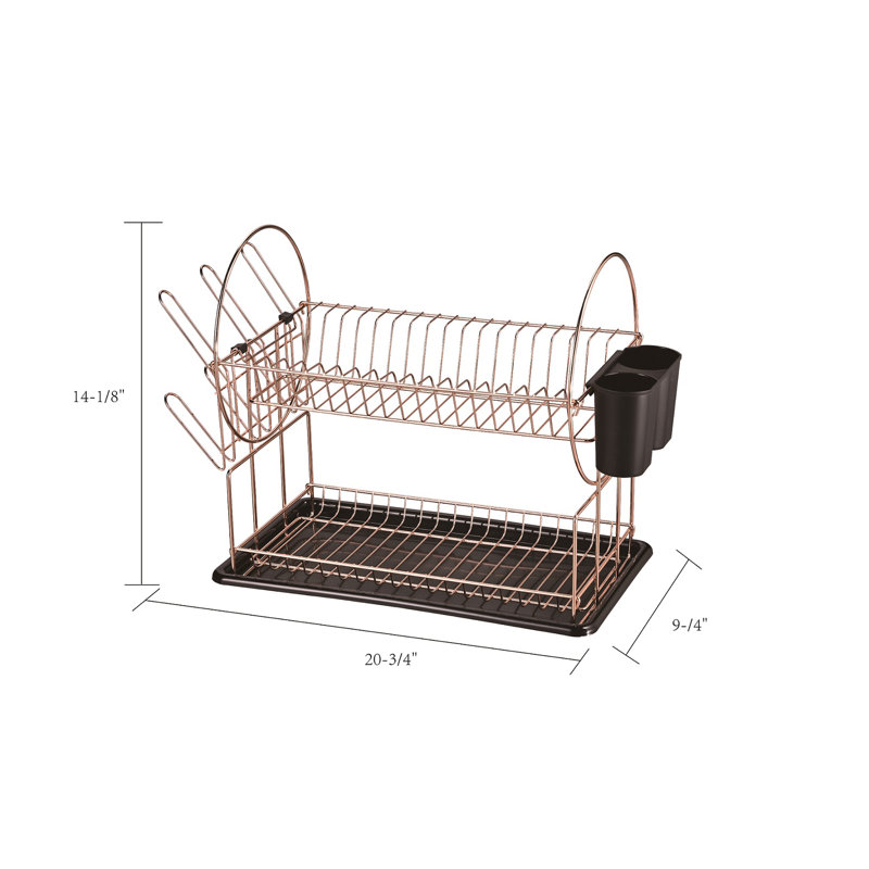 Égouttoir à vaisselle en acier inoxydable à 2 niveaux, Or rose