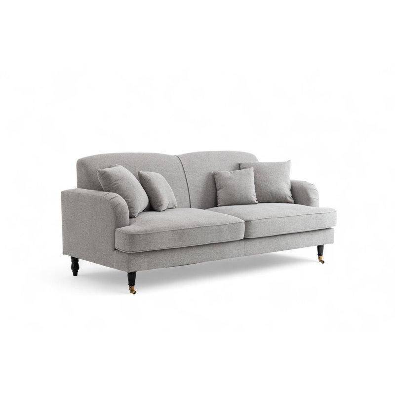 Penermon Roll Arms Sofa, 3, Montreal Grey Velvet