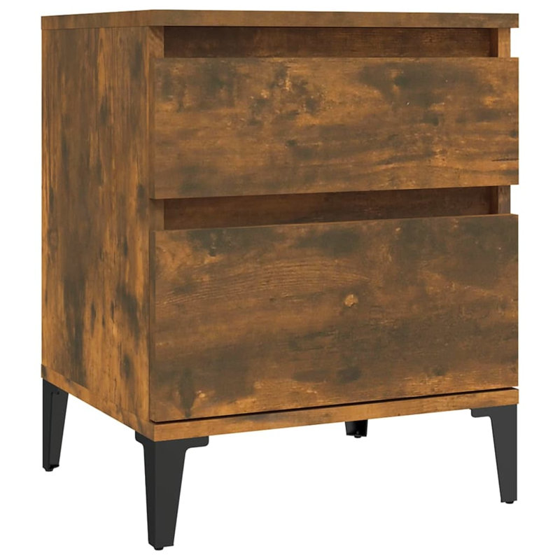 Duflos 40cm W Manufactured Wood Bedside Table, Smoked Oak, Individual