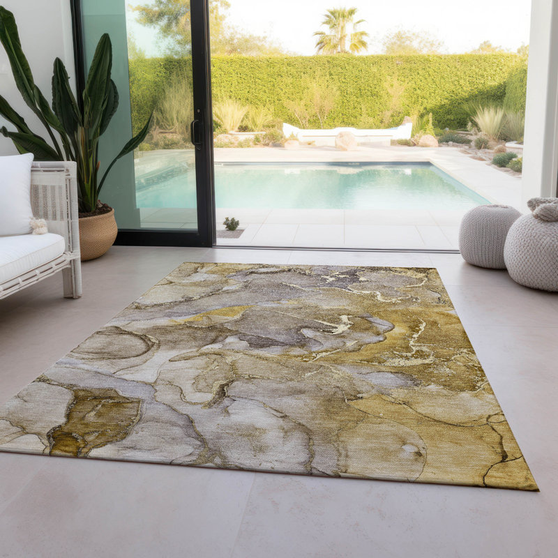 Tapis intérieur / extérieur Alfonzo avec envers antidérapant, Rectangle 2 pi 6 po x 3 pi 10 po
