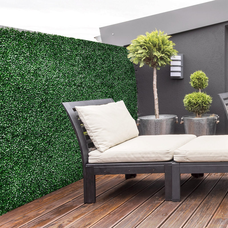 Artificial Boxwood Panels Topiary Wall Greenery Backdrop, Privacy Hedge Screen Uv Protected 4Layer Roll Grass Panel Fence Decor Outdoor Indoor Garden Backyard
