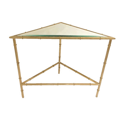 Mirrored Glass Top End Table