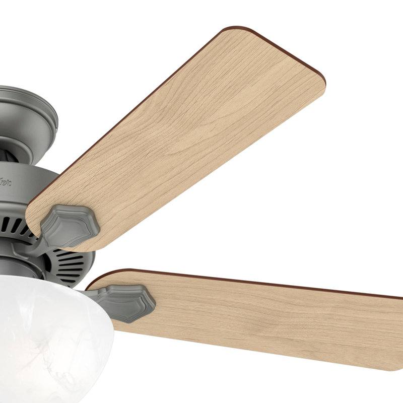 44" Swanson 5 - Blade Standard Ceiling Fan with Pull Chain and Light Kit Included, Autumn Walnut