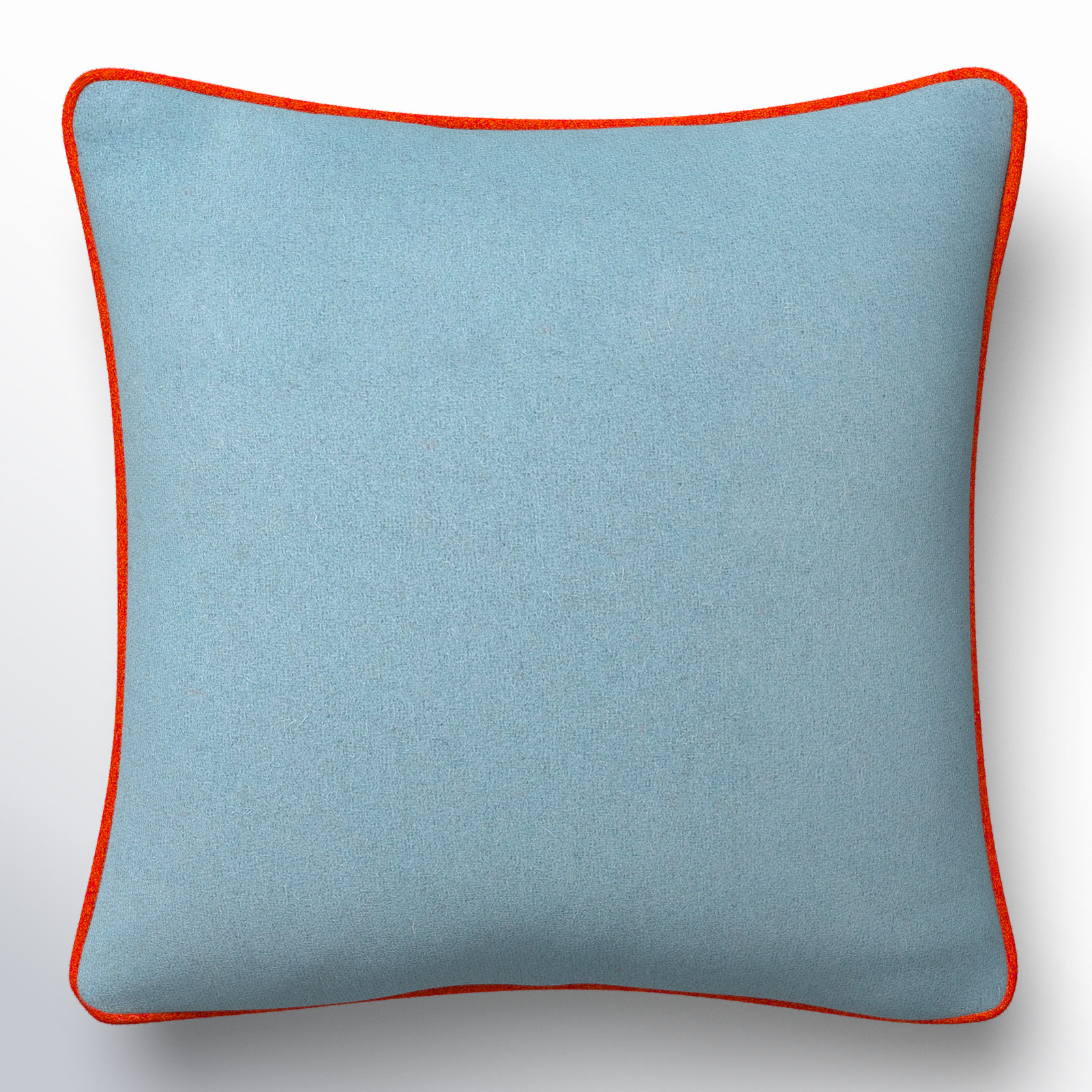 Lombard Wool Throw Pillow, 18" x 18", Polyester/Polyfill, Denim/Orange