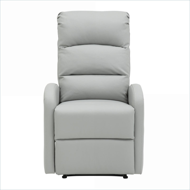  Fauteuil de salon intérieur inclinable manuel simple en similicuir gris ardoise, Similicuir gris