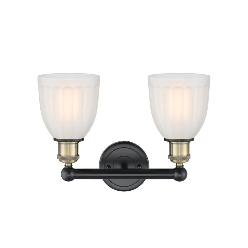 Radegonde 2 - Light Dimmable Vanity Light, White, Black Antique Brass