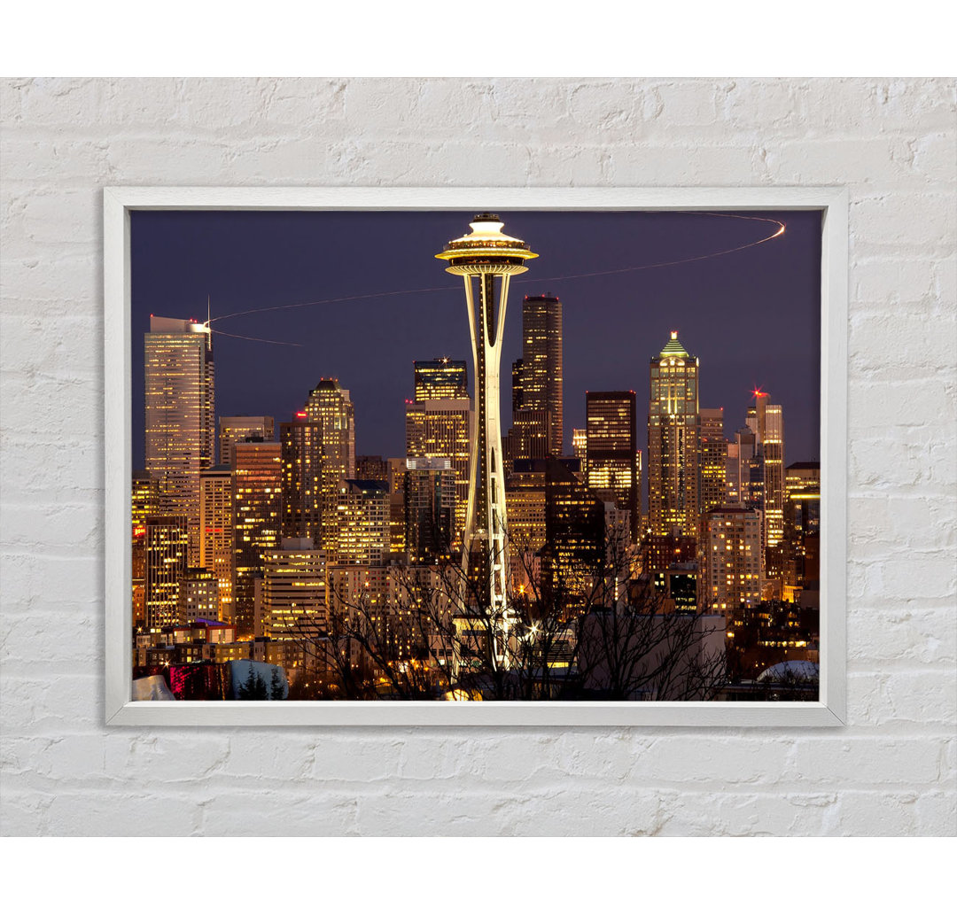 Seattle Washington - Einzelner Bilderrahmen Druck auf Leinwand