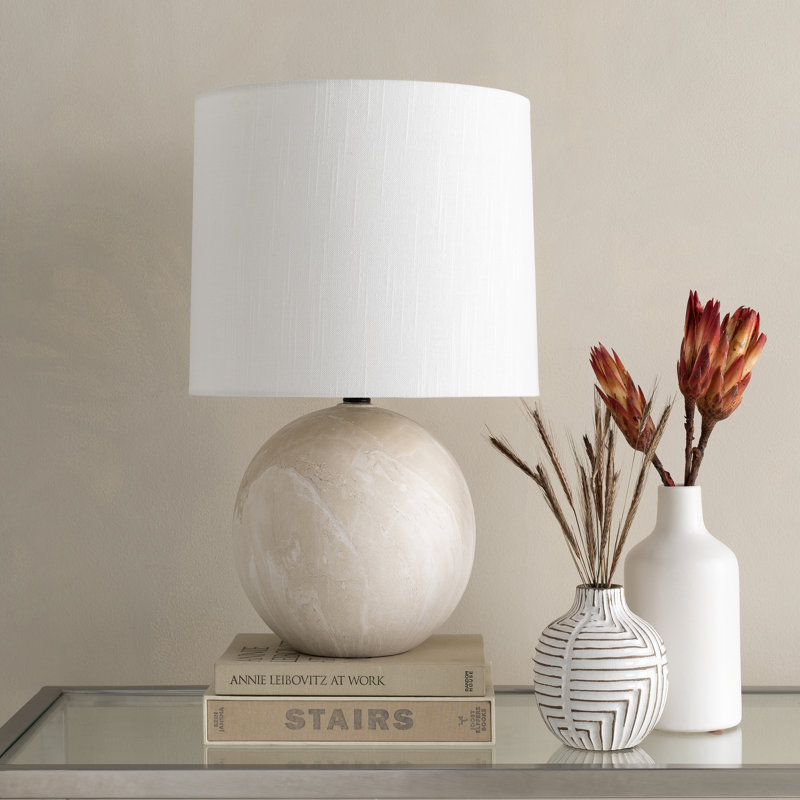 Lillian Ceramic Table Lamp, Beige 