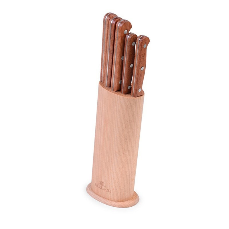 MaximaHouse 6 Piece Stainless Steel Knife Block Set