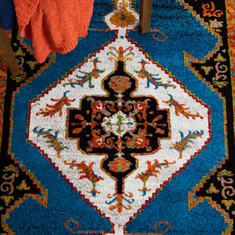 Vintage Hamadan Performance Oriental Rug, Square 6'7"