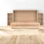 Grand lit escamotable peu encombrant avec finition dorée et rangement en bois pour les maisons modernes