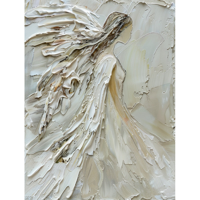 Art mural sculpté sur toile sculptée Grace, L 36 po x H 48 po x P 1,5 po