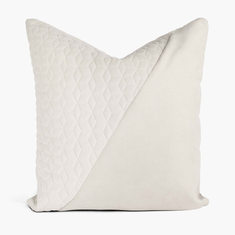 Ensemble de housse de coussin 2 pièces, Crème / blanc