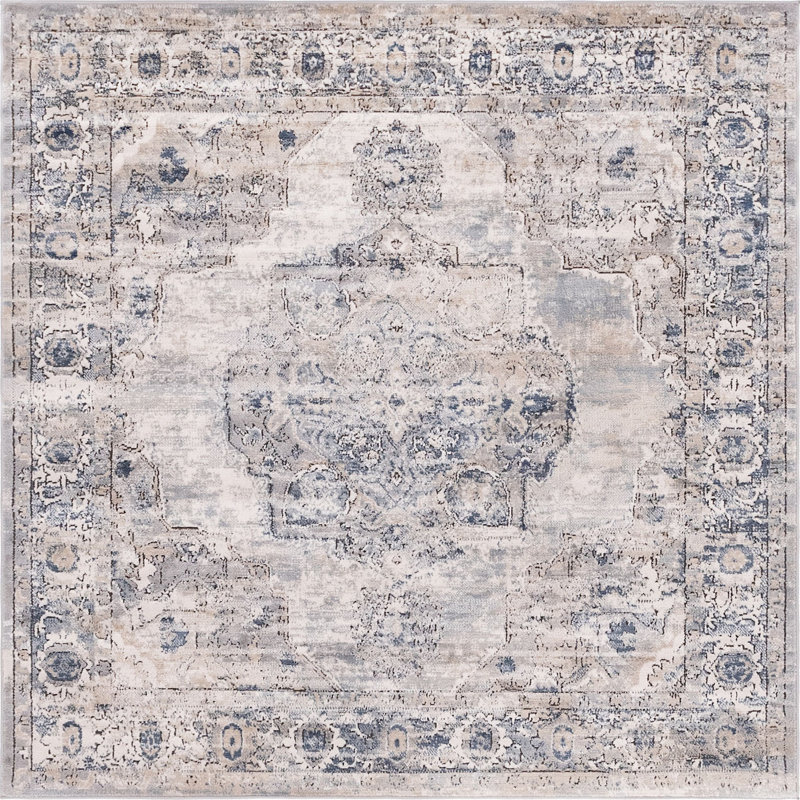 Aerilyn Ikat Indoor Rug, Square 6'