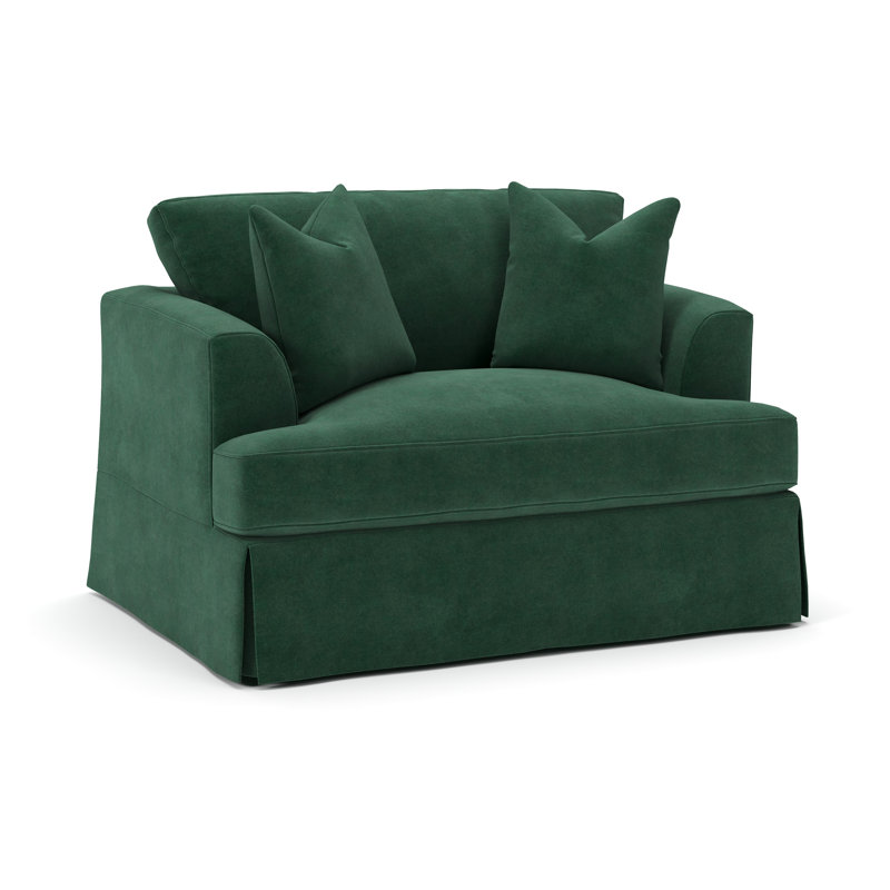 Lucia Slipcovered Chair and a Half, Bella Hunter Performance Velvet