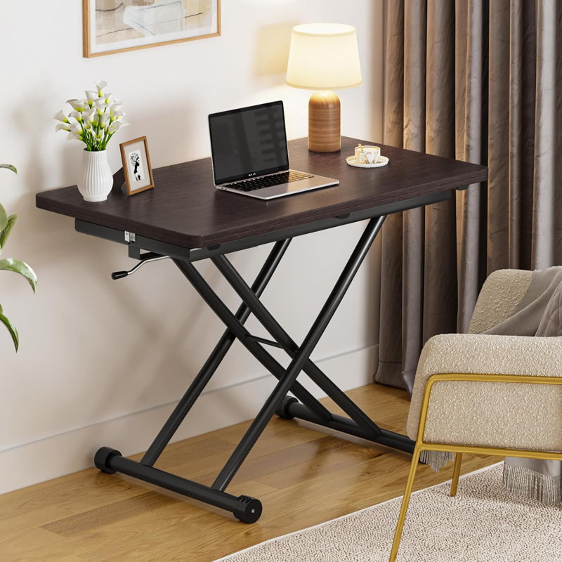 Alasca Metal Base Dining Table, Black/Black