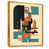 Toile avec cadre flottant or