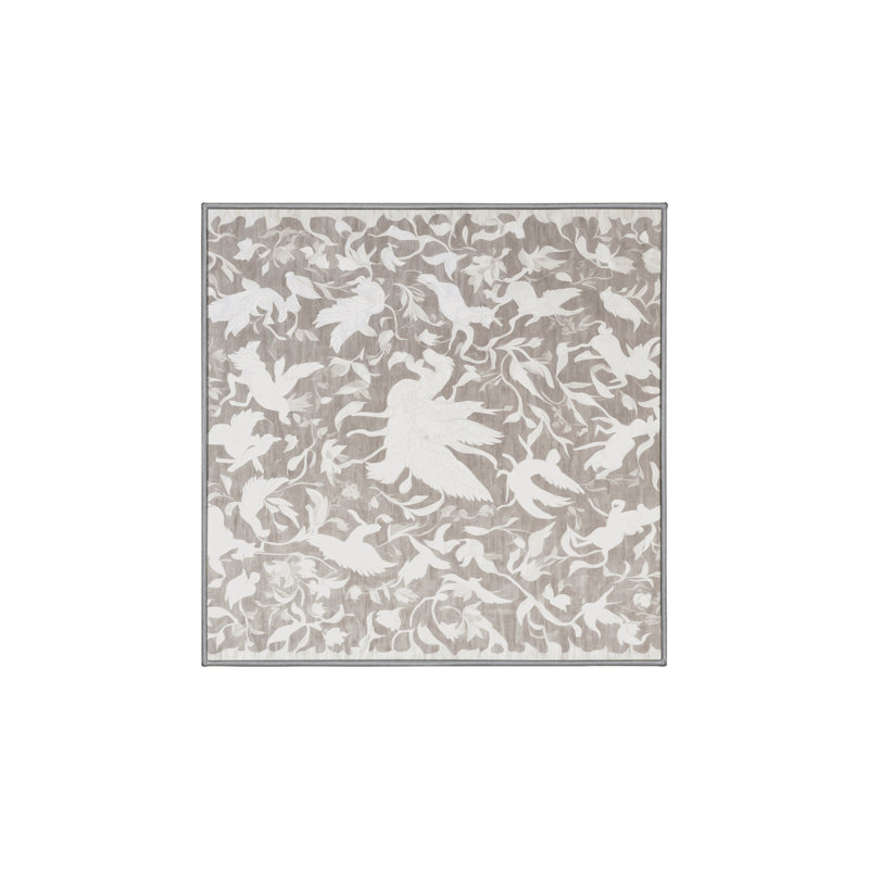 Tapis gris soyeux et moelleux, Carré 5 pi