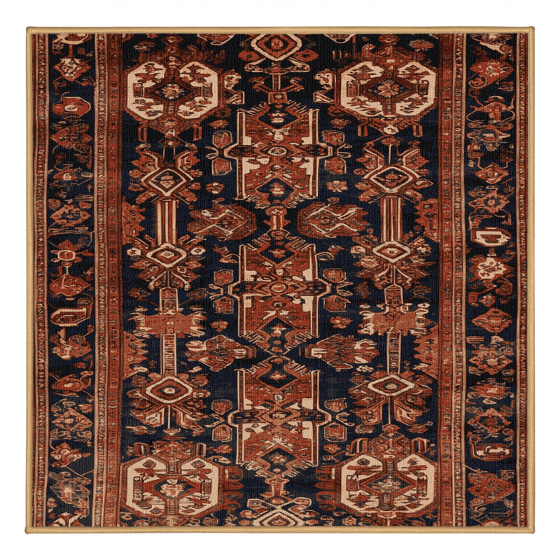 Tapis brun lavable à la machine, Carré 7 pi