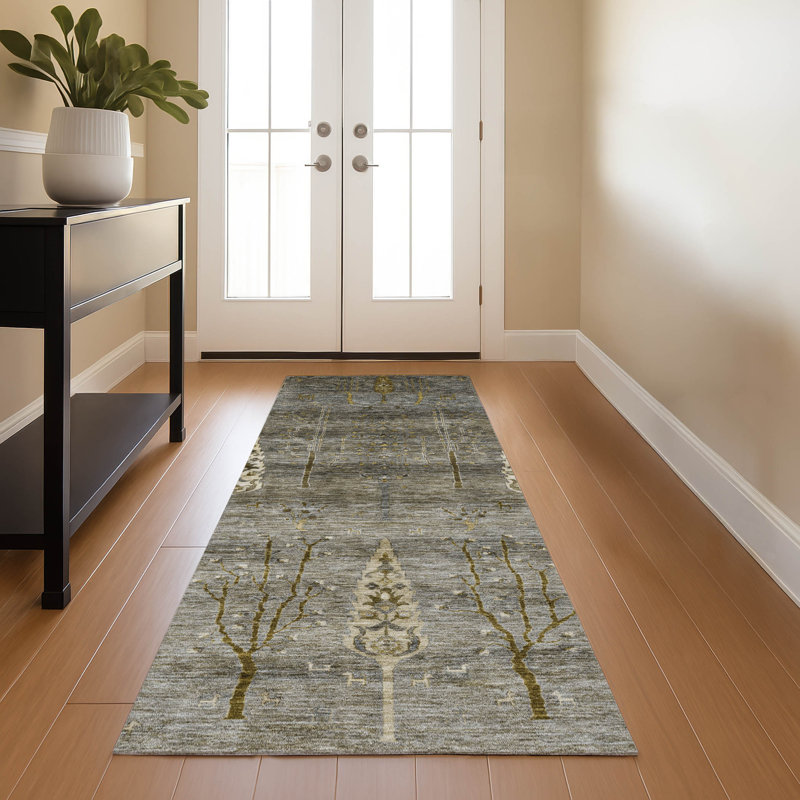 Premium Machine Washable Tara AMF1922 Floral Rug, Runner 2'3" x 7'6"