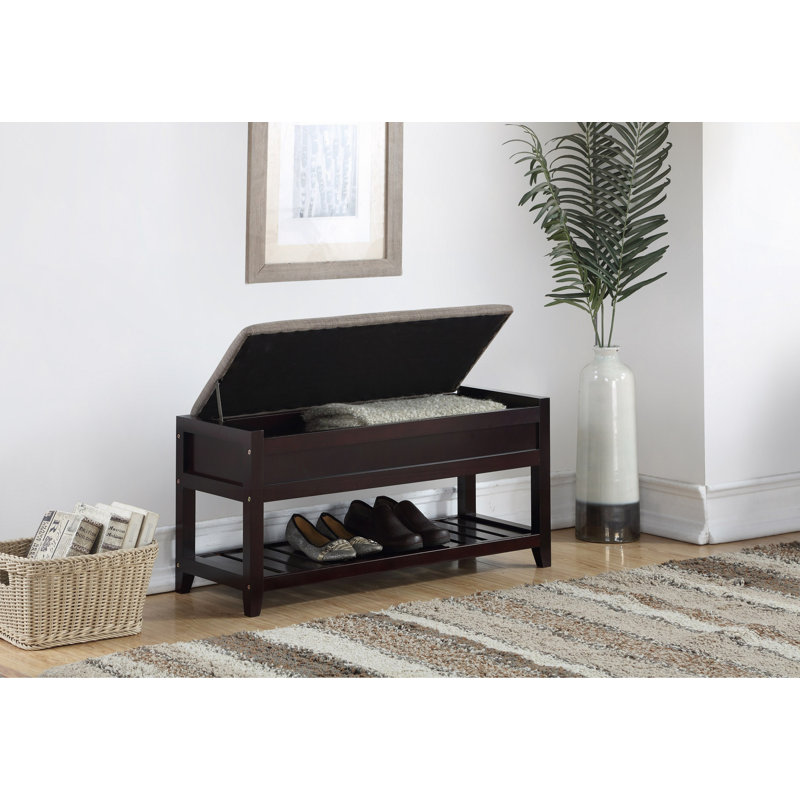 Banc avec rangement pour chaussures, Espresso/gris