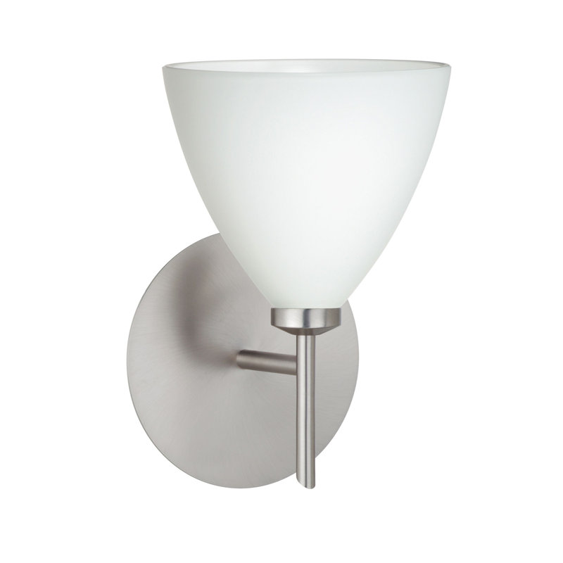 Mia Armed Sconce, Satin Nickel, Opal Matte, Incandescent
