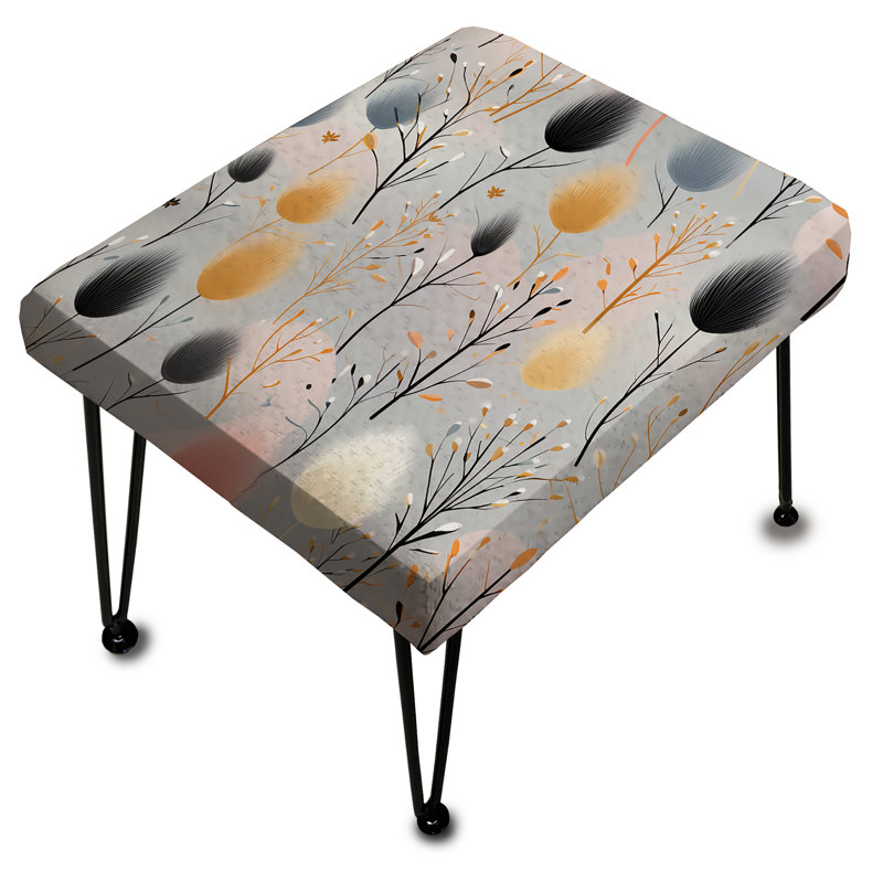 Doux plans botaniques gris - repose-pieds rectangulaire botanique