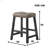 Rustic Backless Counter Stool Set Of 2 – 25 Inch Wooden Farmhouse Barstool With Leather Seat,Sturdy Frame – Space-Saving Counter-Height Seating For Kitchen & Bar-1318977714