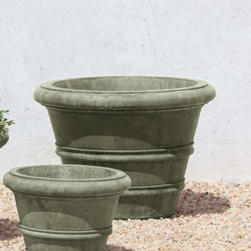 Handmade Planter, 17.5" H x 24" W x 24" D, Travertine