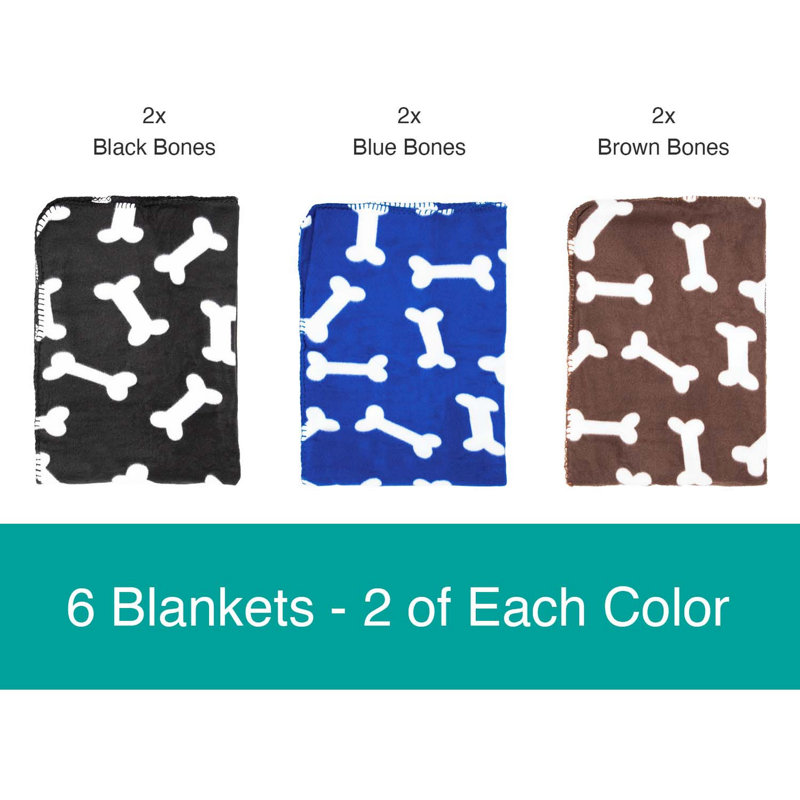 Soft Polar Fleece Pet Blanket Pack - 24x28