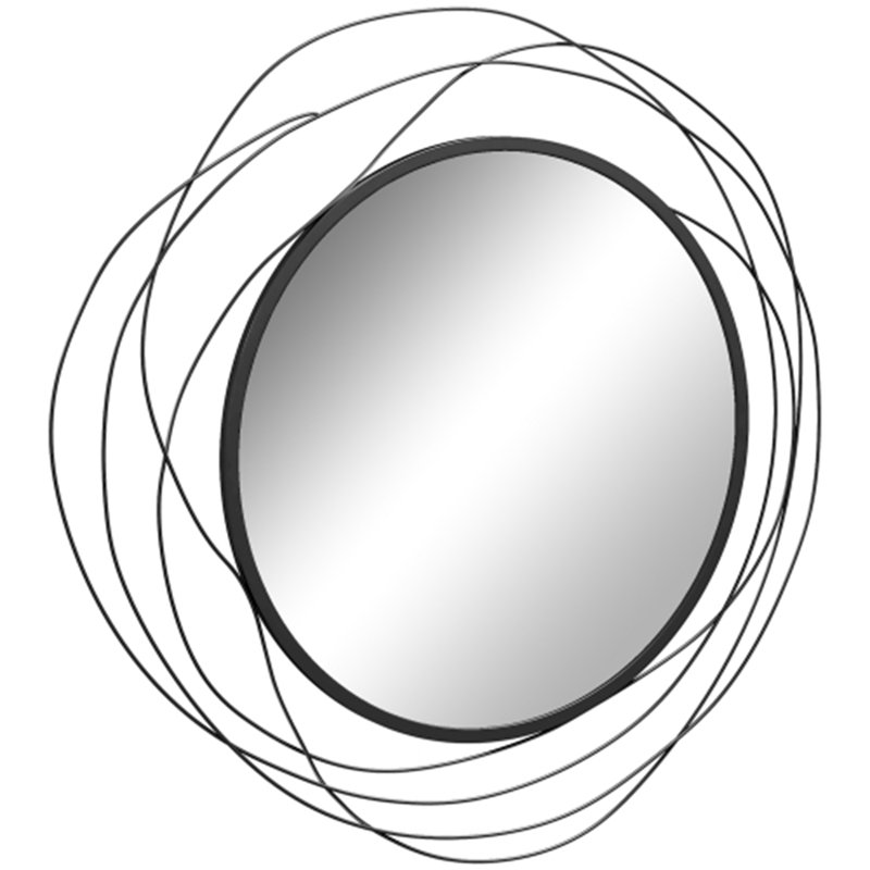Miroir moderne en métal, Noir