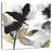 Avery Black Petals Gold Leaves I