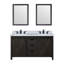 Meuble-lavabo double l 60 po x P 22 po, comptoir en marbre de culture, ensemble de robinet et miroirs 24 po-661407212