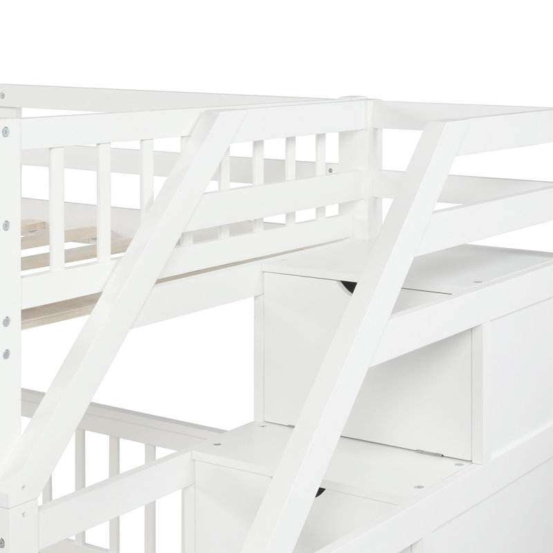 Lit mezzanine avec escalier, Blanc