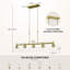 Luminaire suspendu 5 lumières à intensité variable pour îlot de cuisine avec abat-jour en verre transparent et hauteur réglable-2120227516-2120227517