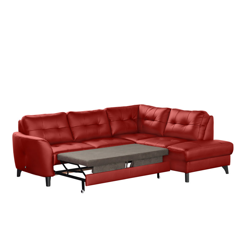 Hunnewell Sleeper Corner Sofa, Right Hand Facing, Red