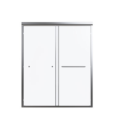Semi- Shower Door, Materials Double Sliding 1/4" Thick Glass, Exceptional Durability