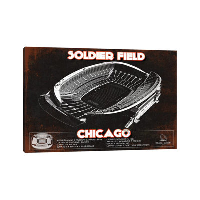 " Chicago Soldier Field in Team Colors " Graphic Art Print