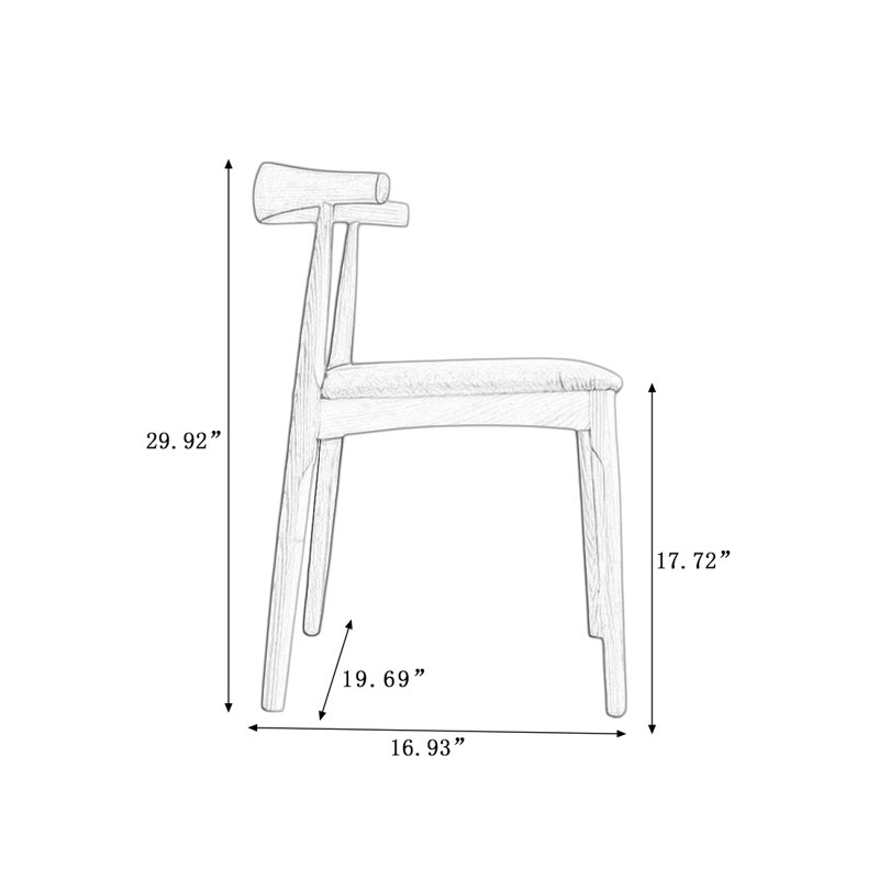Chaise d'appoint à dossier solide Burlywood (ensemble de 2)