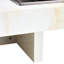 Table basse blanche contemporaine, 31,4 po x 31,4 po x 12 po, en marbre