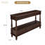Console à 2 niveaux en bois massif avec 6 tiroirs spacieux et tablette ouverte, table d'appoint robuste pour vestibule de vestibule avec capacité de poids élevée, mobilier de rangement multifonctionnel