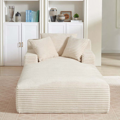 Méridienne surdimensionnée rembourrée Corduroy