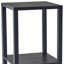  Table de bout contemporaine carrée noire 28 po avec deux tablettes