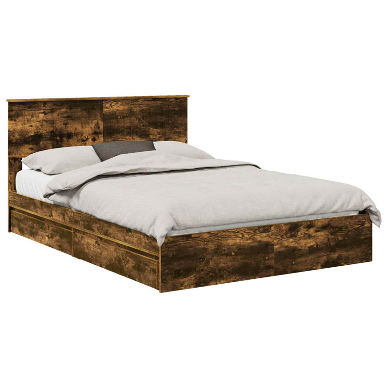 Bed, Smoked Oak, Double (4'6)