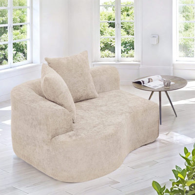 Chaise longue rembourrée incurvée sans siège requise