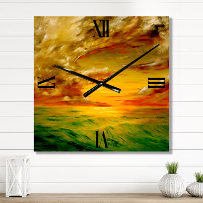 Horloge murale Bright and Sunset at Santa Rosa California
