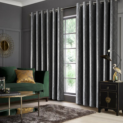Semi Sheer Eyelet Window Curtain Pair